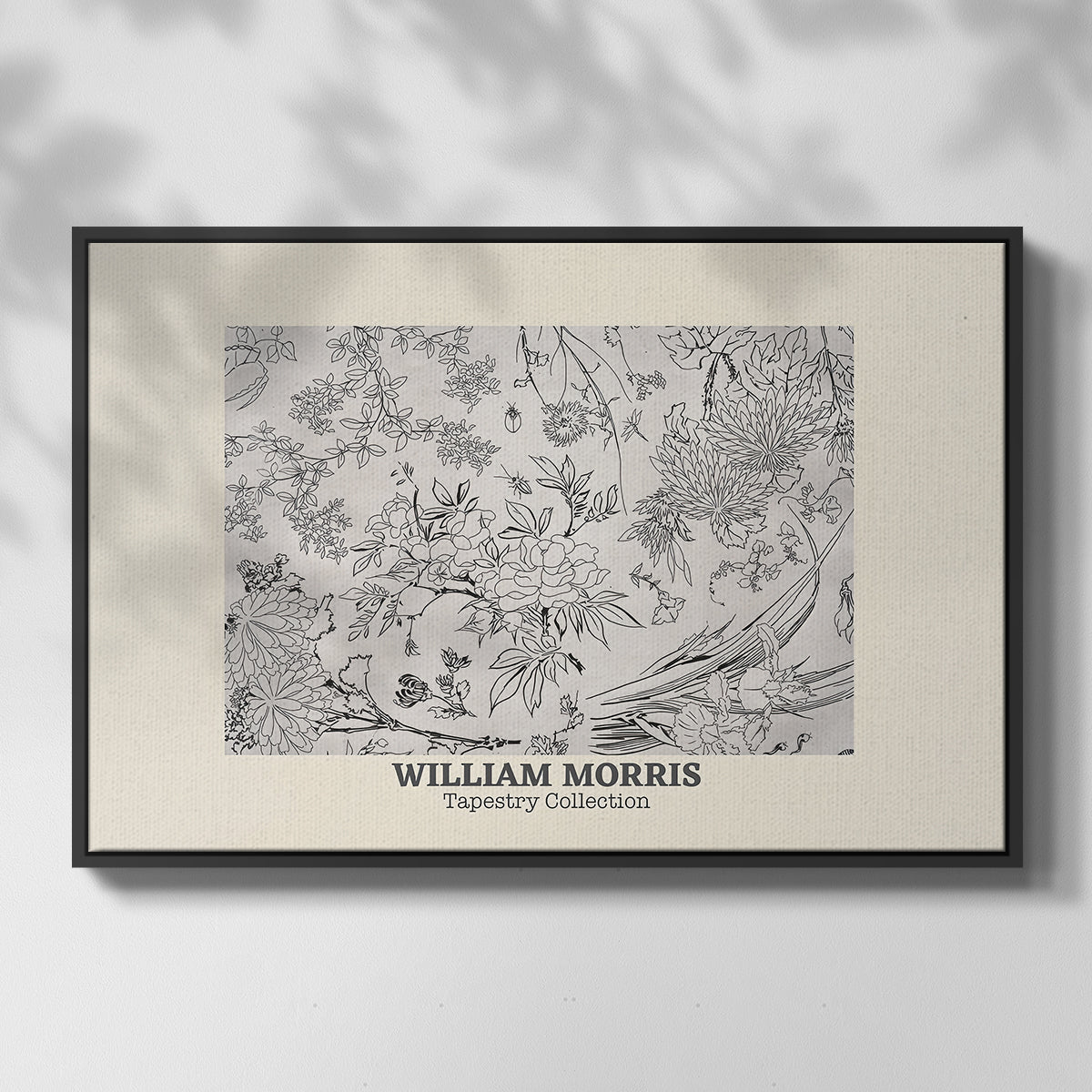 Fleurs, 1866 (Morris Inspired) - Floater Framed Canvas Print
