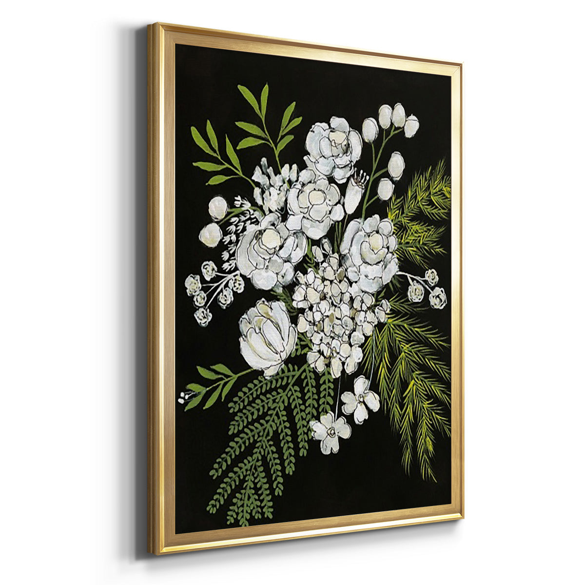 Alabaster Bouquet I - Modern Framed Canvas Print