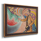 Neo-impressionist abstract portrait by Paul Signac printed on canvas in an ornate bronzed mahogany wood frame.