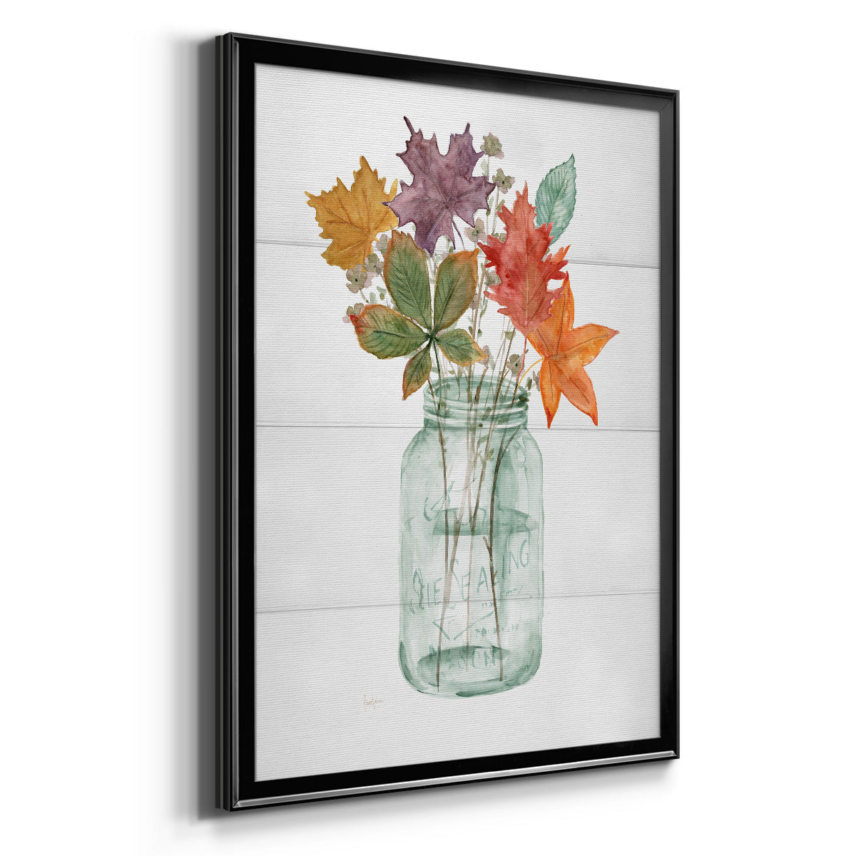 Harvest Home Leaves I - Modern Framed Canvas Print