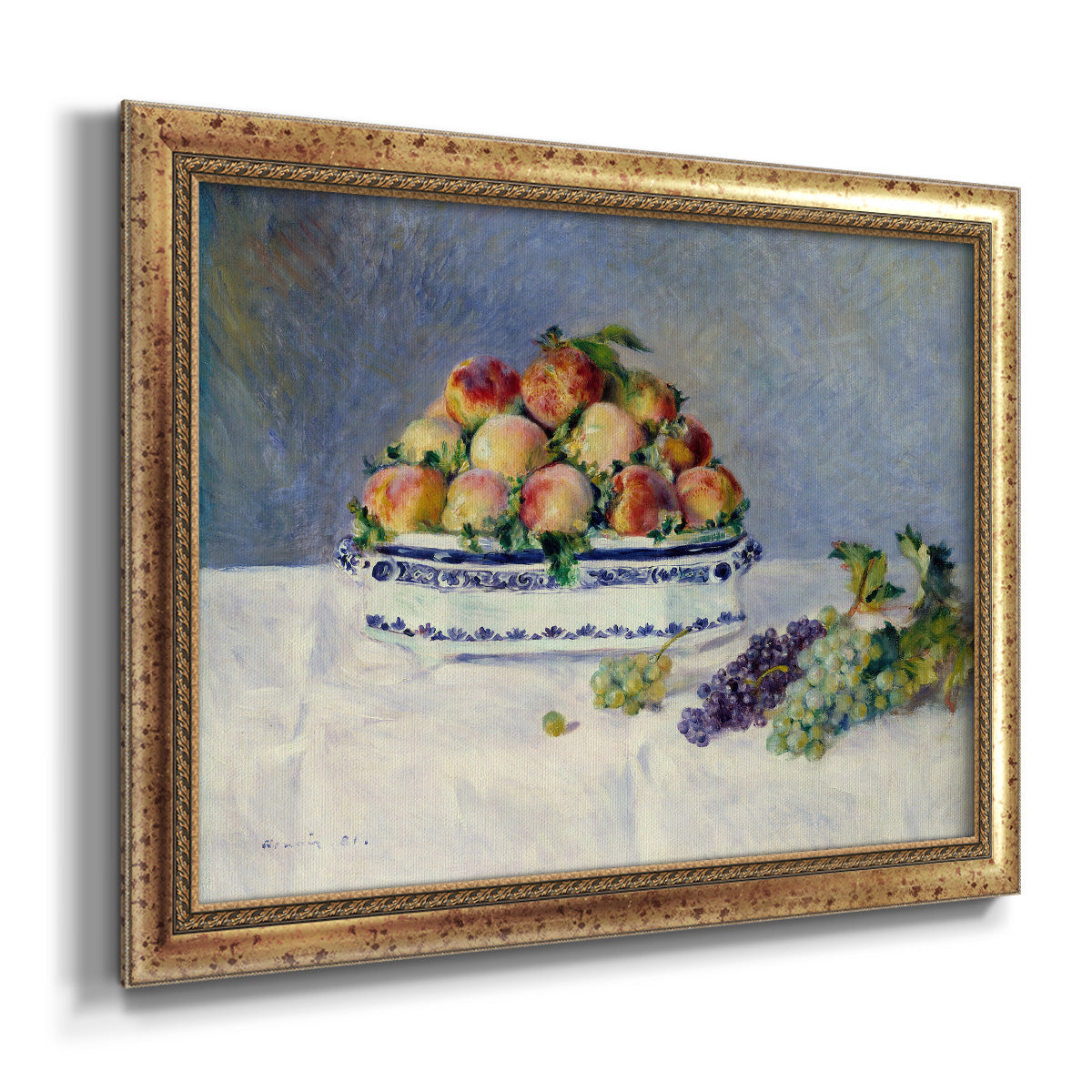 Still Life with Peaches and Grapes Premium Framed Canvas- Ready to Hang