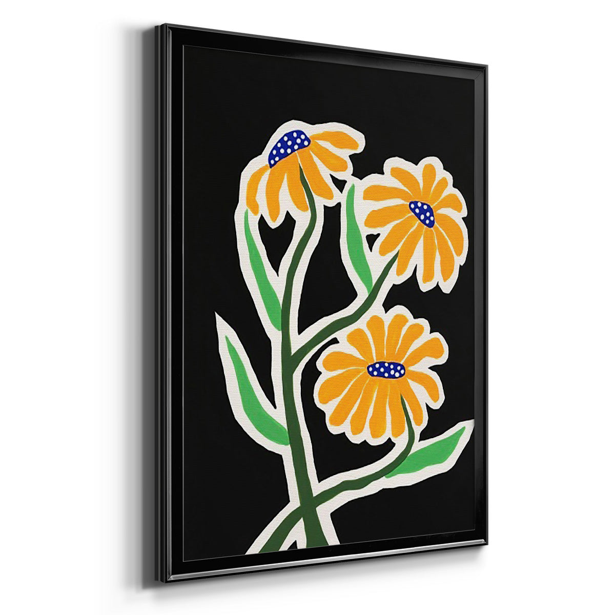 Pop Flowers I - Modern Framed Canvas Print