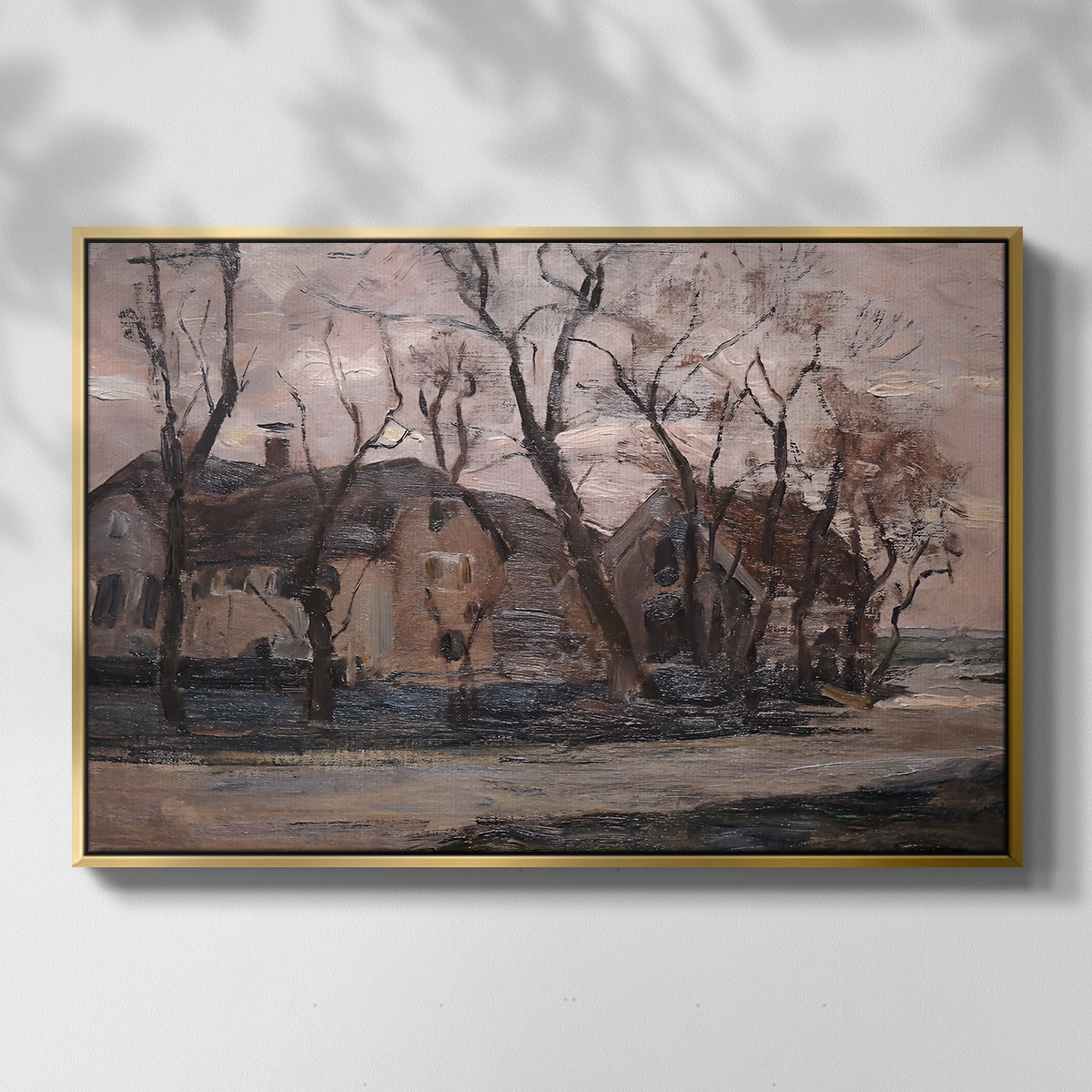 Farm near Duivendrecht in the Evening, c. 1905 - Floater Framed Canvas Print