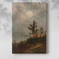 Canvas art print of a coastal scene with dramatic sky and reflective surface with a soft shadow on a white background.