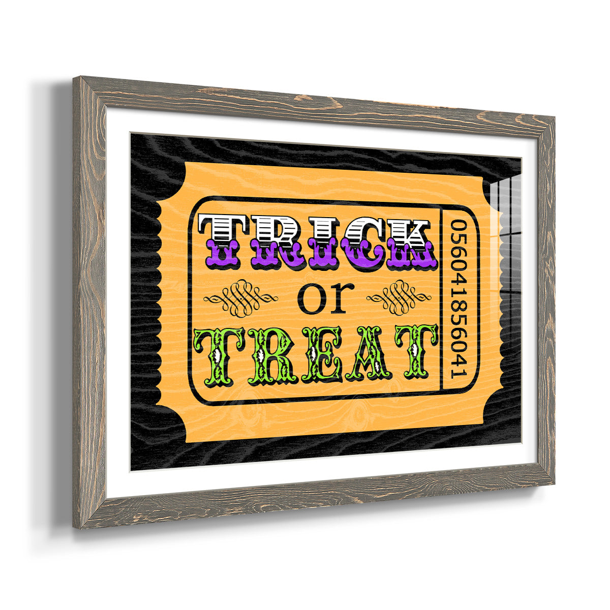 Trick or Treat Ticket - Barnwood Framed Art Print