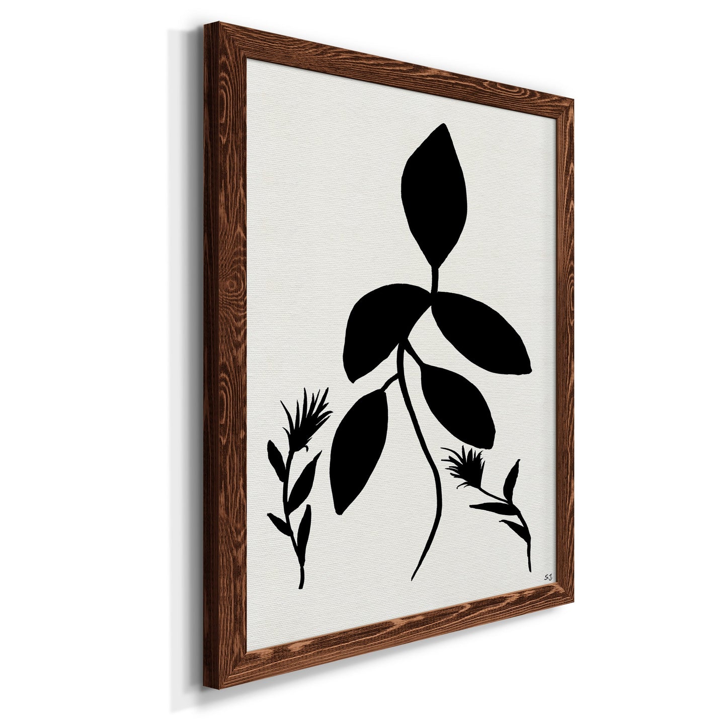 Silhouette Garden I - Premium Canvas Framed in Barnwood - Ready to Hang