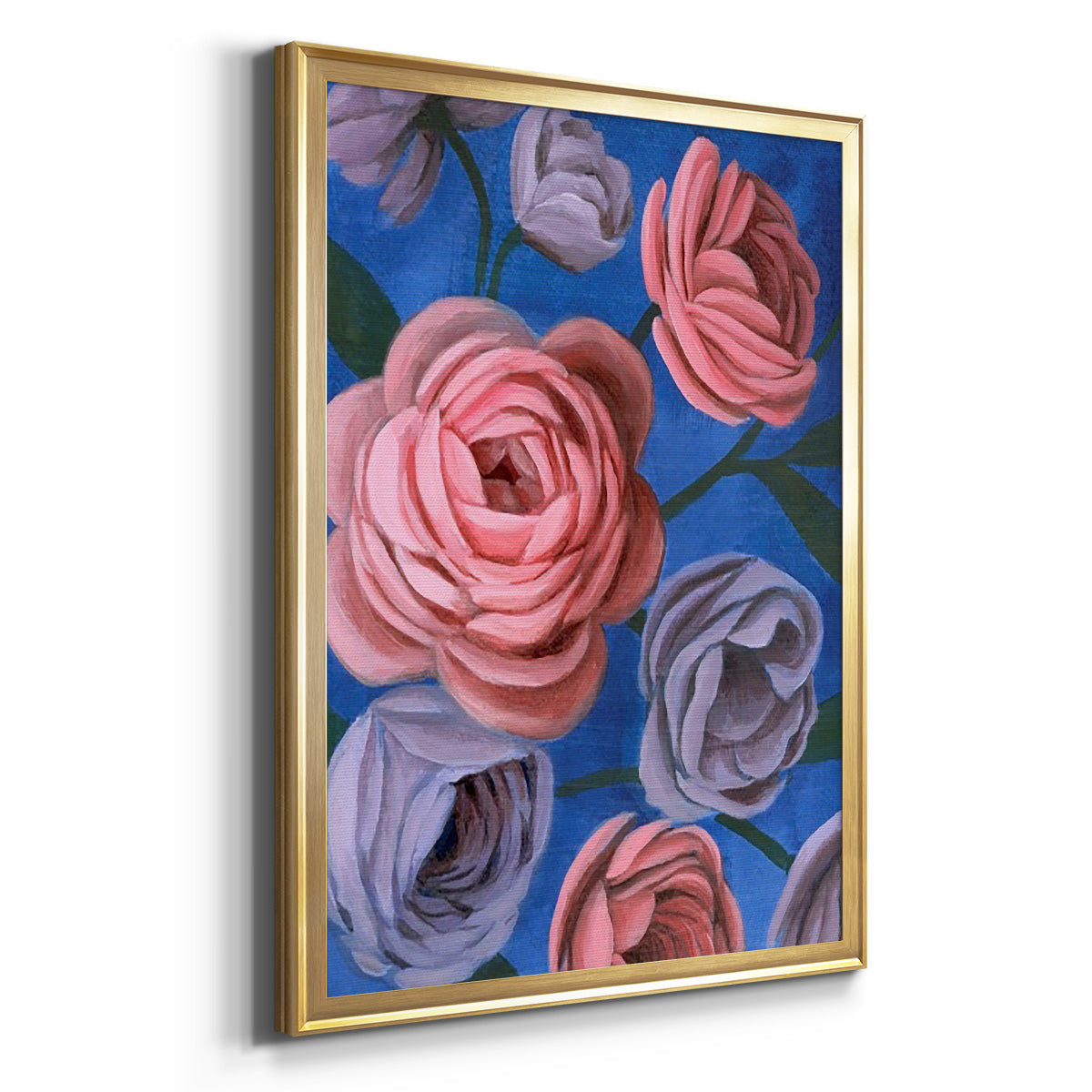 Layered Petals II - Modern Framed Canvas Print