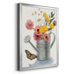 Watering Can Bouquet I - Modern Framed Canvas Print