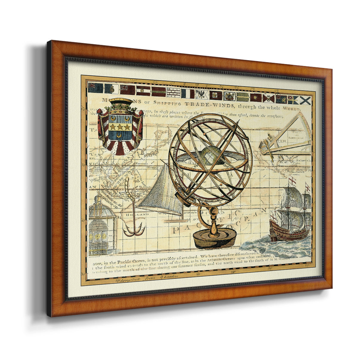 Nautical Map I Premium Framed Canvas- Ready to Hang