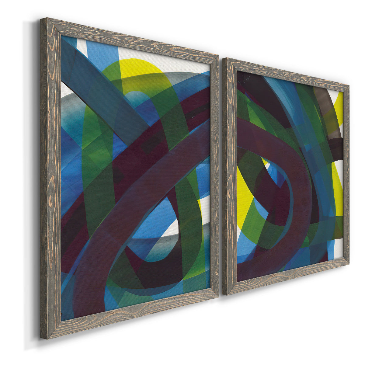 Cool Network I - Premium Framed Canvas 2 Piece Set - Ready to Hang