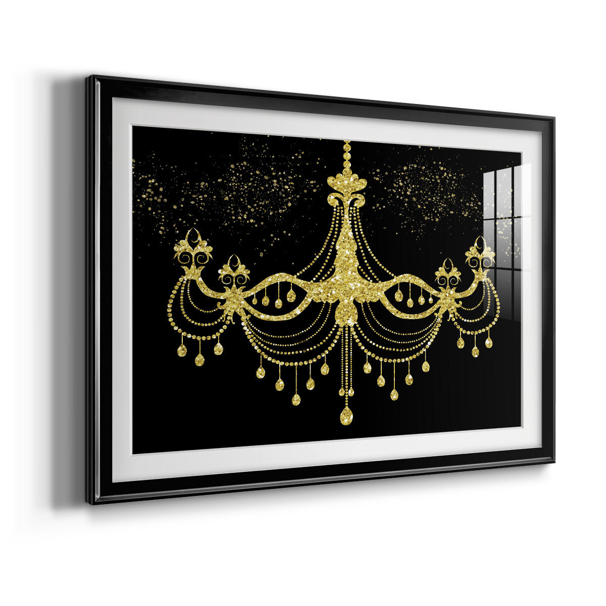 Golden Chandelier Premium Framed Print - Ready to Hang