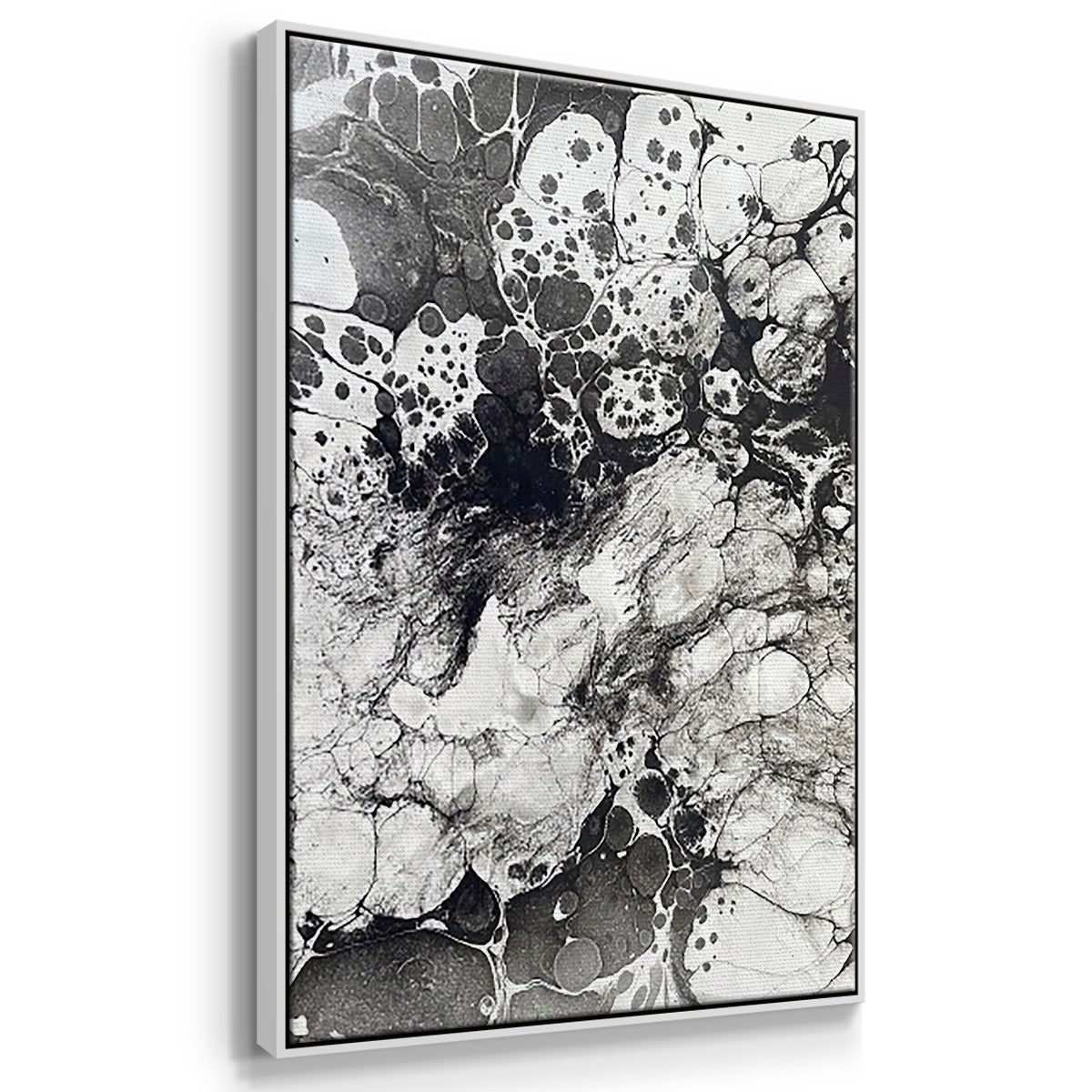 Marbling VII - Framed Premium Gallery Wrapped Canvas L Frame 3 Piece Set - Ready to Hang