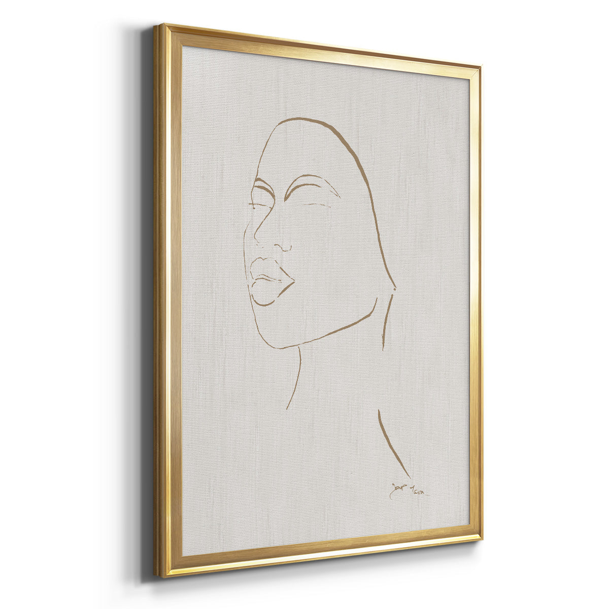 Portrait Sketch II - Modern Framed Canvas Print
