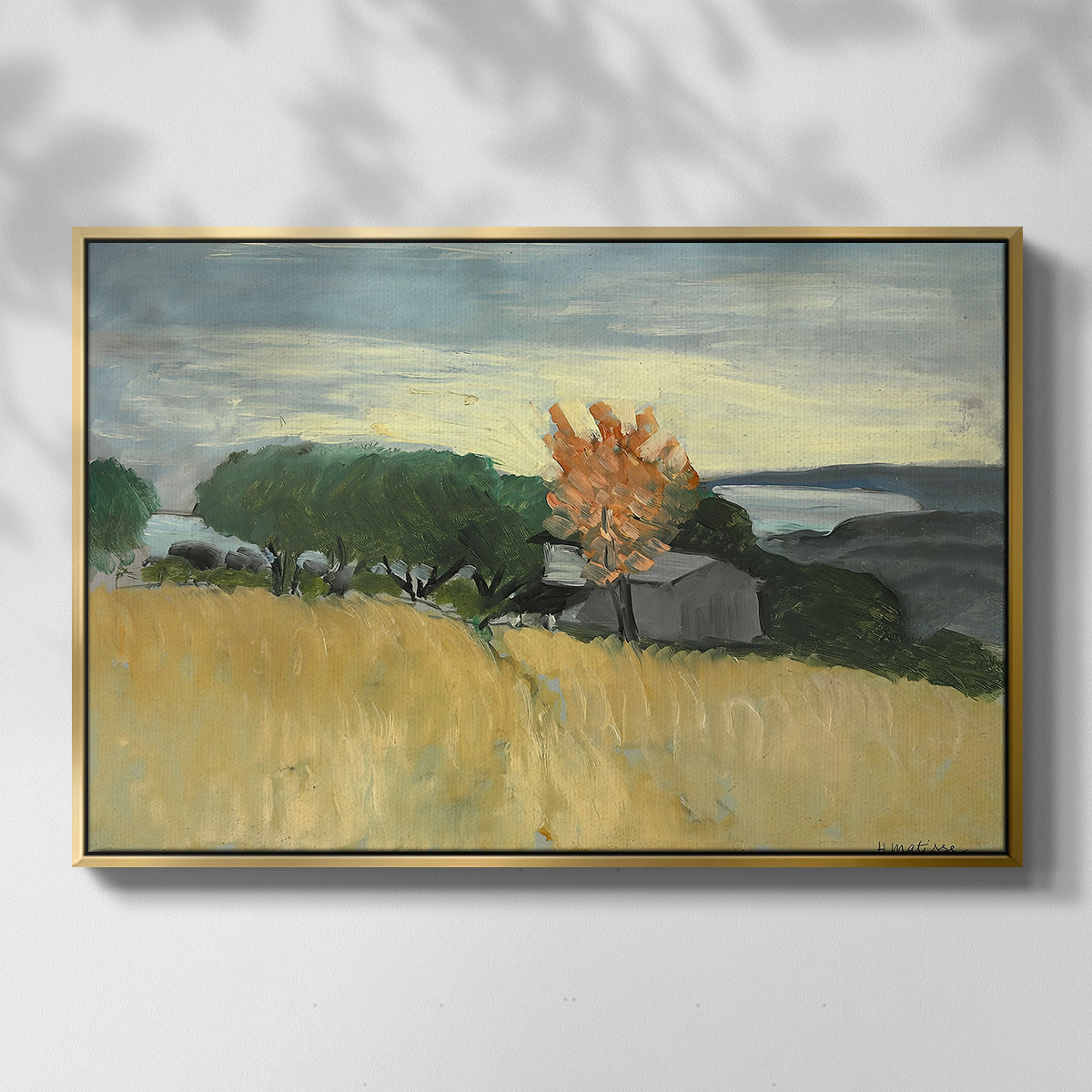 Fields of Wheat in Cagnes, 1918 - Floater Framed Canvas Print
