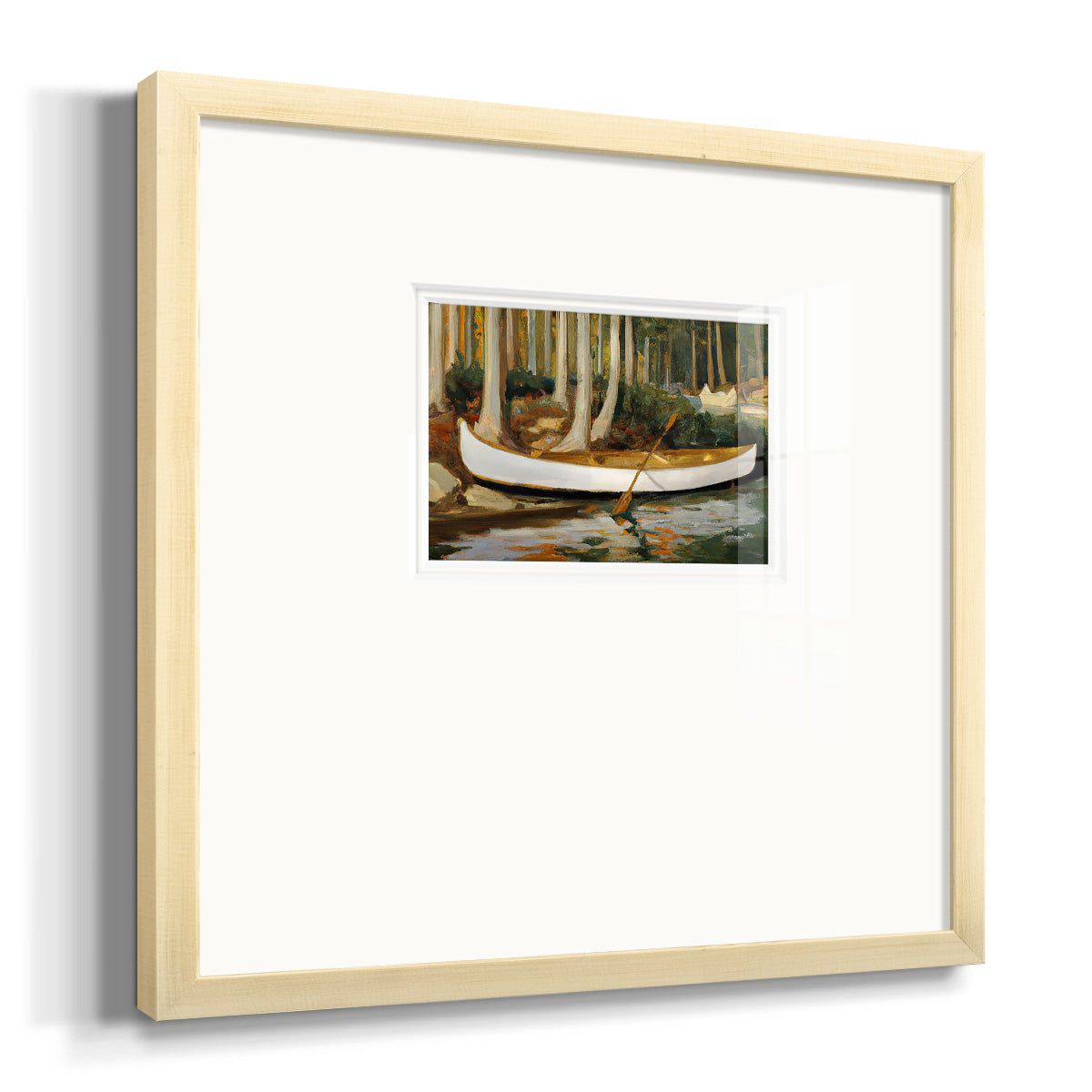 Golden Canoe Premium Framed Print Double Matboard