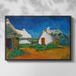 Three White Cottages at Saintes-Maries, 1888 - Floater Framed Canvas Print