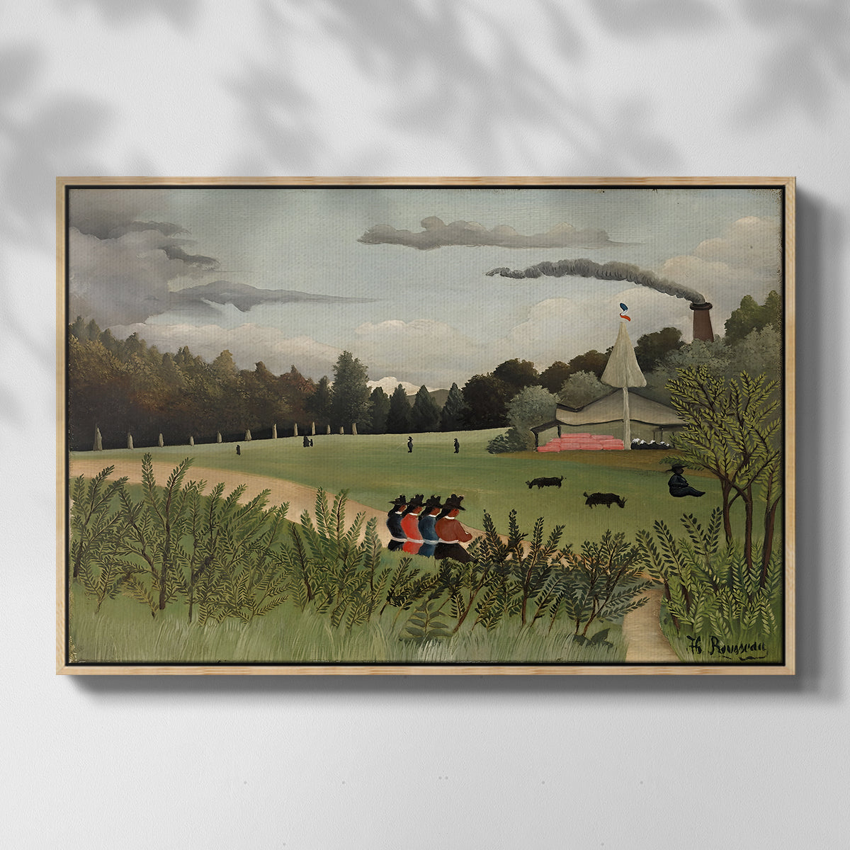 The Chair Factory at Alfortville, 1897 - Floater Framed Canvas Print