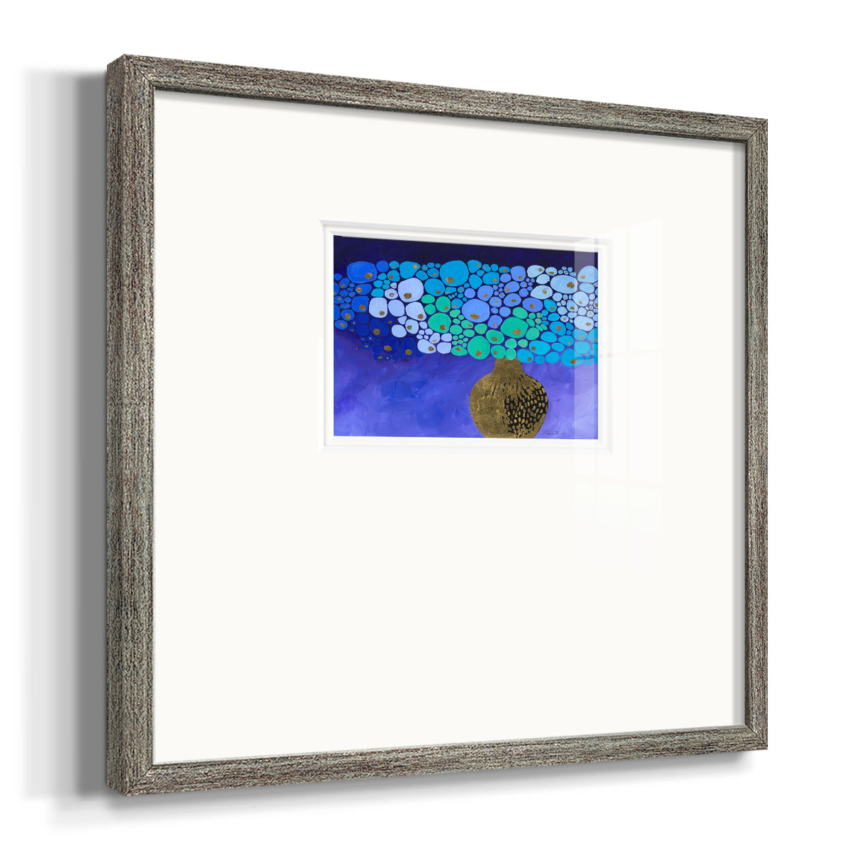 Blue Poppies II Premium Framed Print Double Matboard