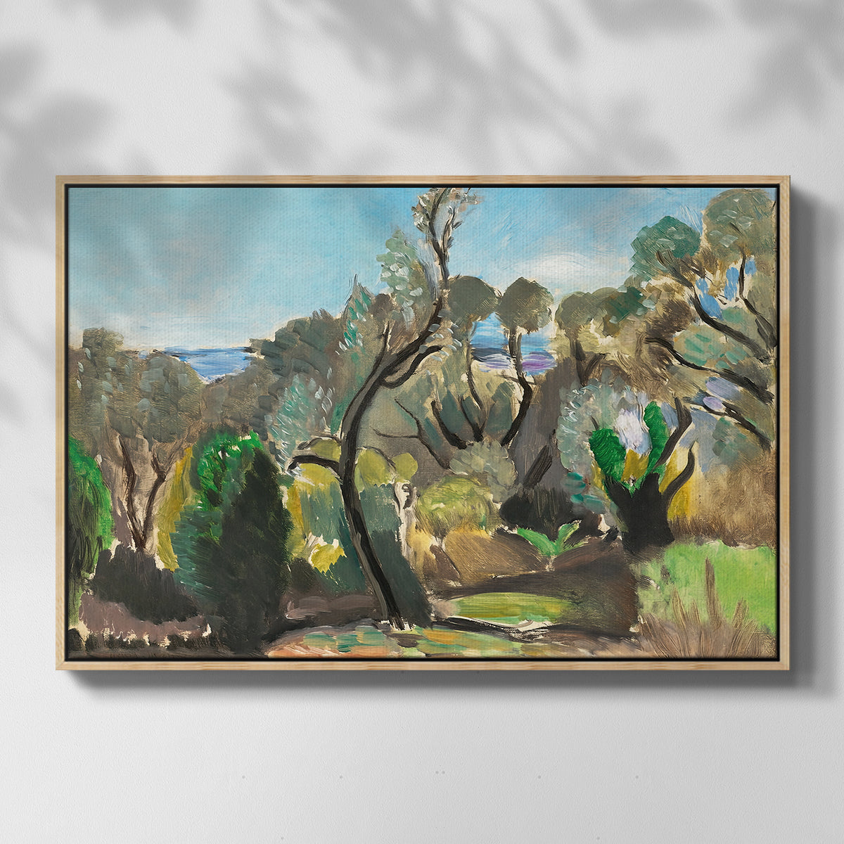 Landscape near Nice, c. 1918 - Floater Framed Canvas Print
