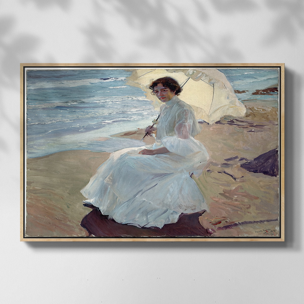 Clotilde on the Beach, 1904 - Floater Framed Canvas Print