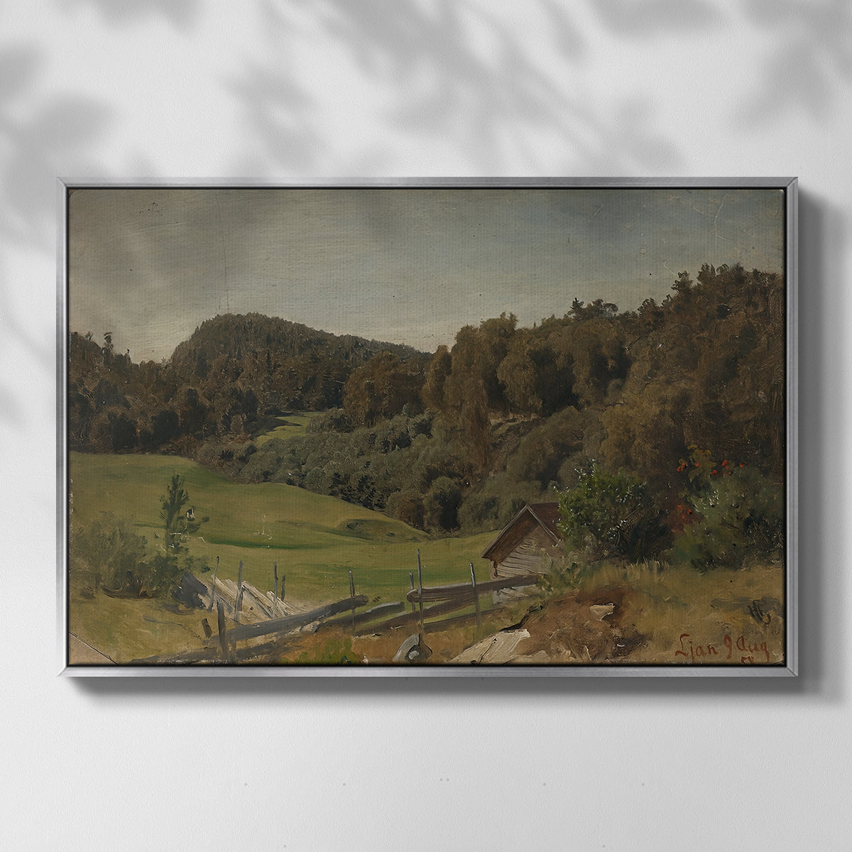 Landscape at Ljan, 1858 - Floater Framed Canvas Print