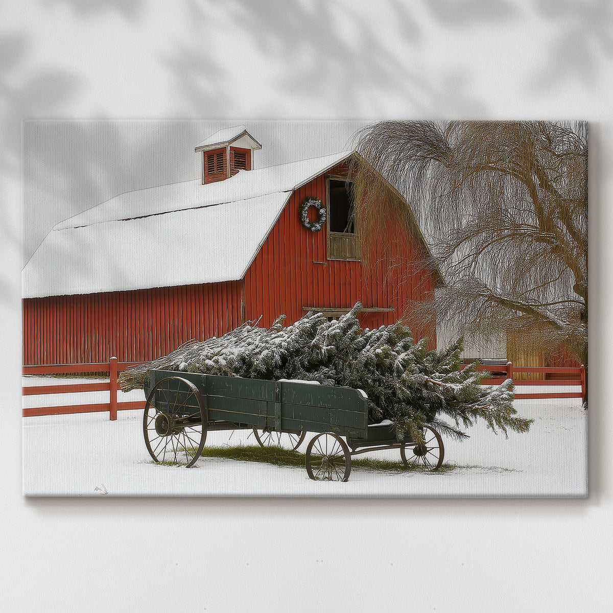 Sleigh of Warm Lantern Promise - Canvas Art Print