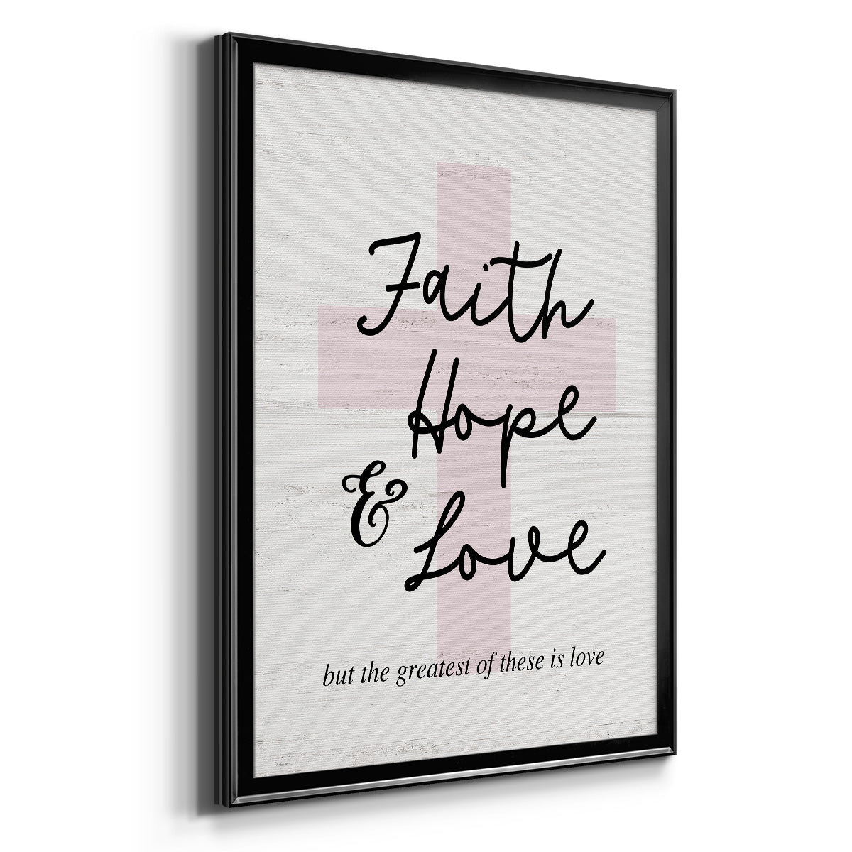 Faith Hope and Love Cross - Modern Framed Canvas Print