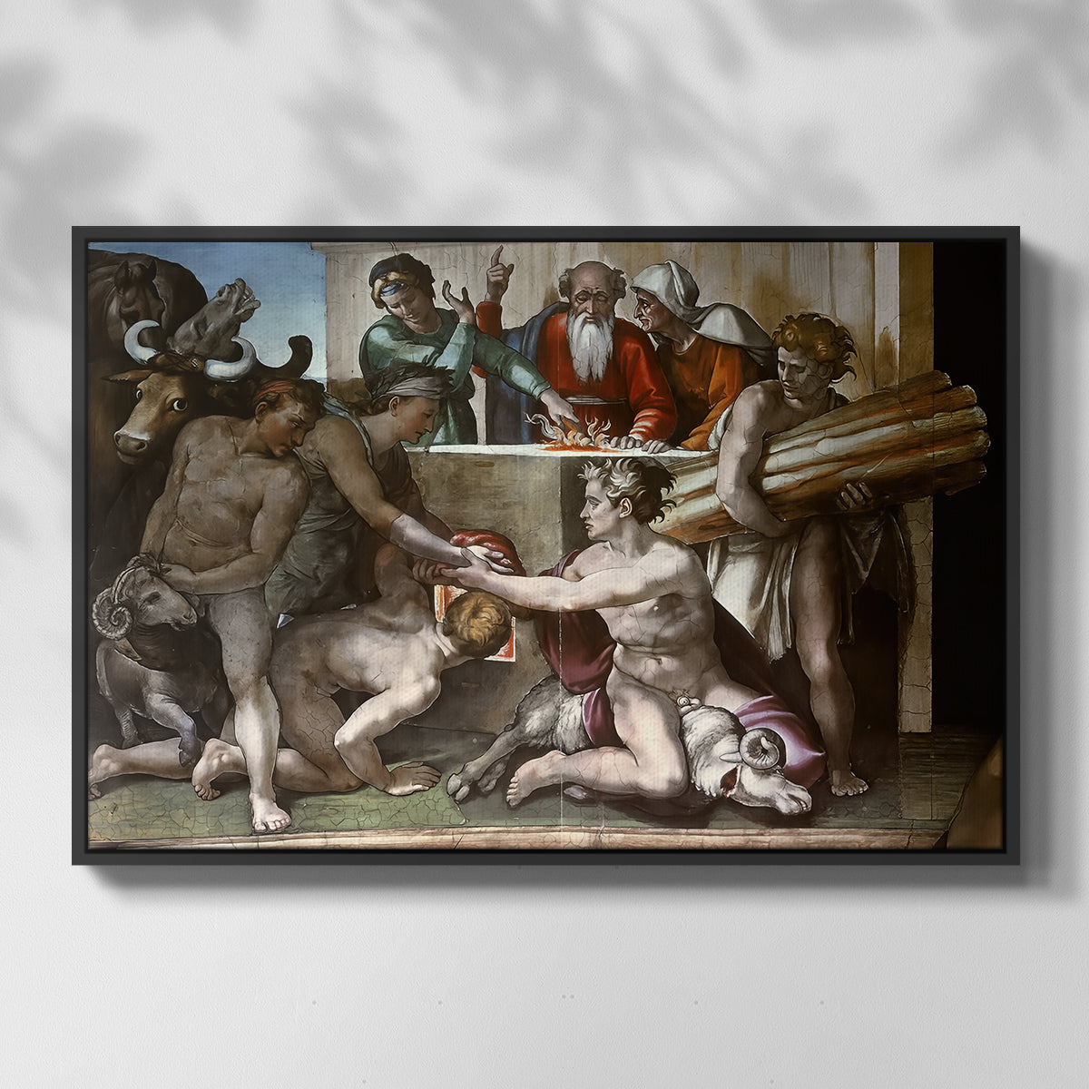 The Sacrifice of Noah (Sistine Chapel), 1509 - Floater Framed Canvas Print