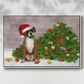 Christmas Boxer and Broken Christmas Tree - Framed Gallery Wrapped Canvas in Floating Frame