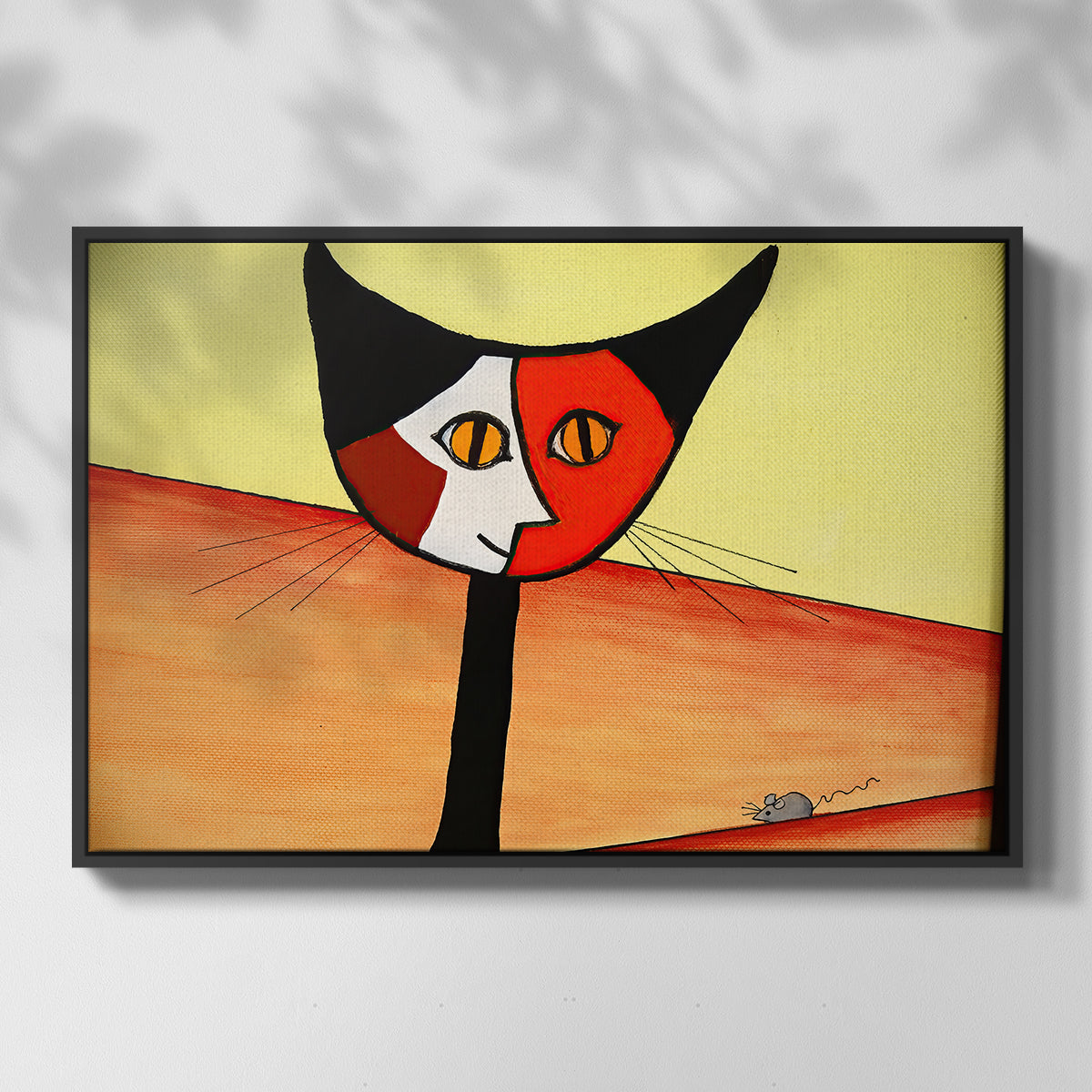 Picasso's Cat–El Gato - Floater Framed Canvas Print
