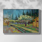 Orchard in Blossom, Bordered by Cypresses, 1888 - Floater Framed Canvas Print