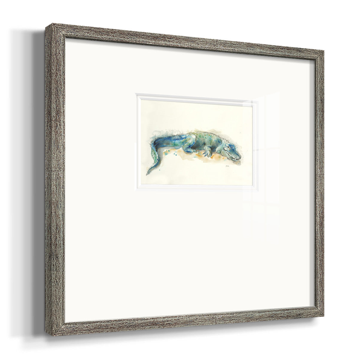 Alligator- Premium Framed Print Double Matboard