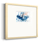 Dancing Blue I Premium Framed Print Double Matboard