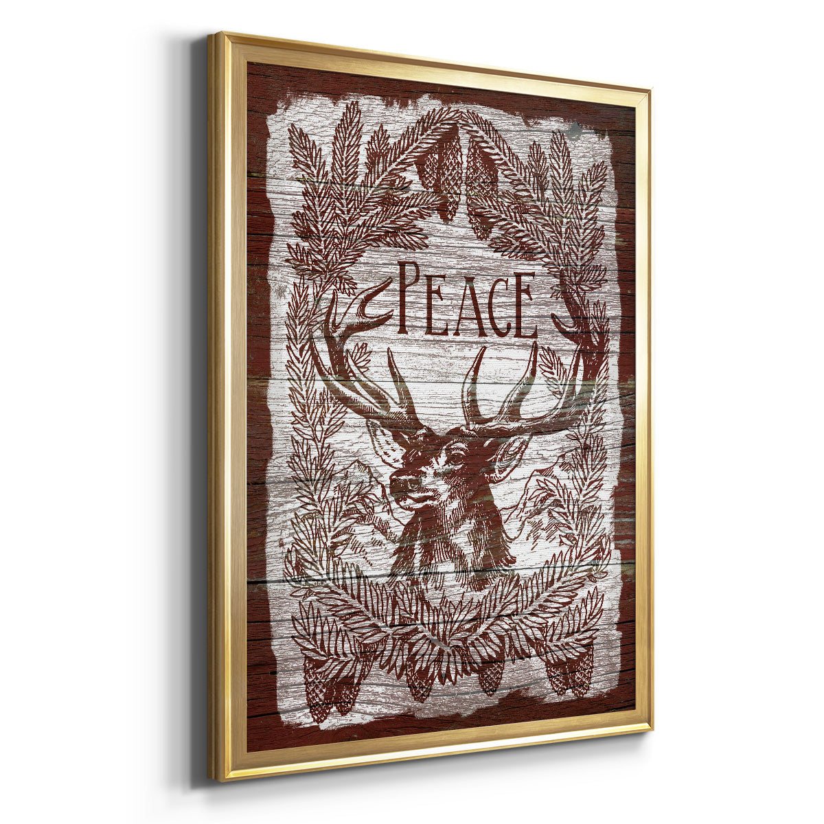 Red Wood Peace -  Framed Canvas Print