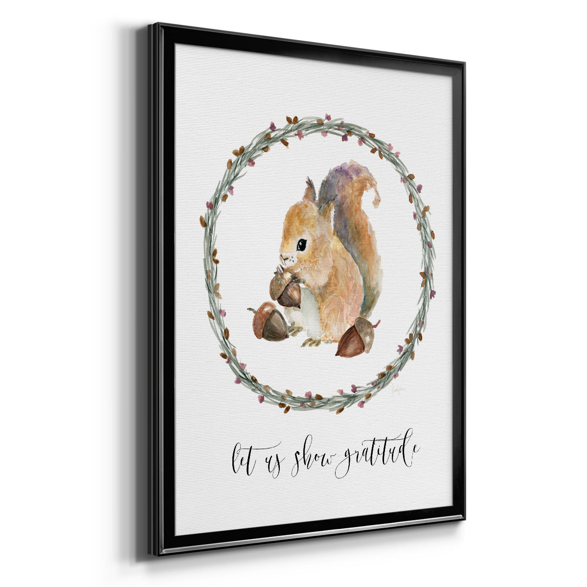 Harvest Home Squirrel - Modern Framed Canvas Print