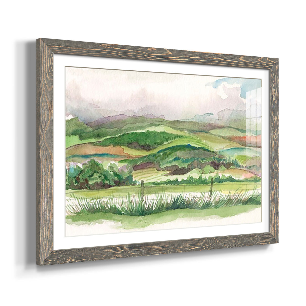 Bennachie Rain I - Barnwood Framed Art Print