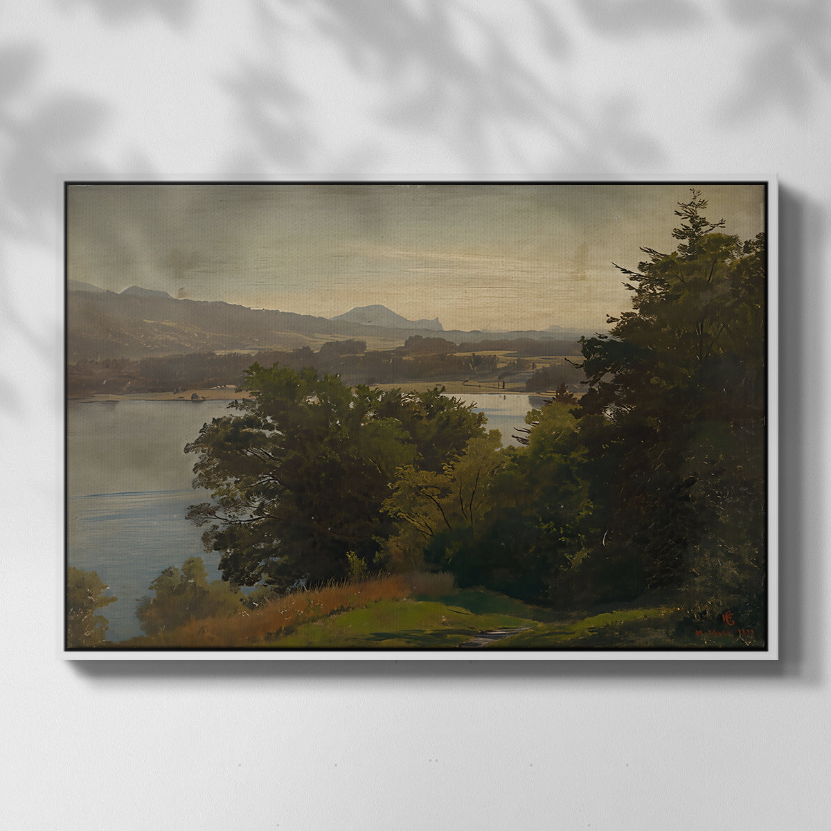 View of the Mondsee, 1870 - Floater Framed Canvas Print