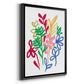 Bold Brushstroke Blooms II - Modern Framed Canvas Print