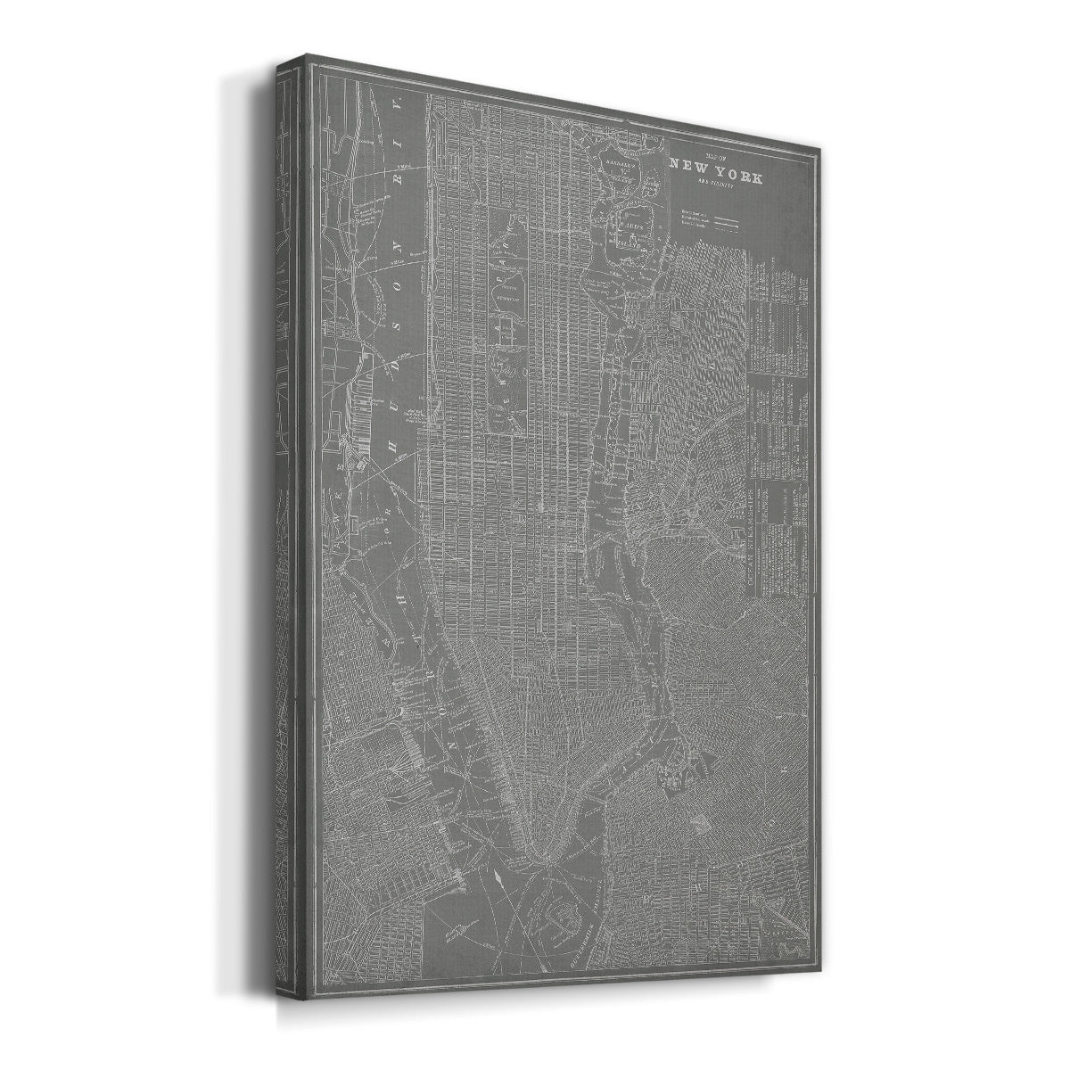 City Map of New York Premium Gallery Wrapped Canvas - Ready to Hang