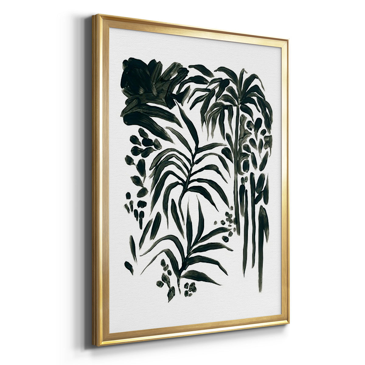 Ink Jungle I - Modern Framed Canvas Print