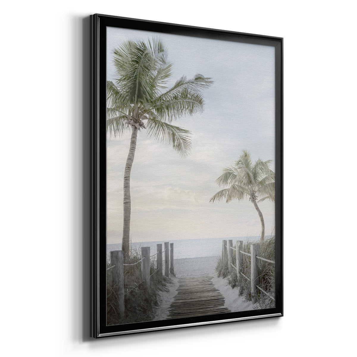 Palm Walk - Modern Framed Canvas Print