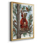 Lumberjack Bear Pine Tree Coffee Break - Modern Framed Canvas Print