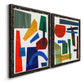 Colorful Shapes I - Premium Framed Canvas 2 Piece Set - Ready to Hang