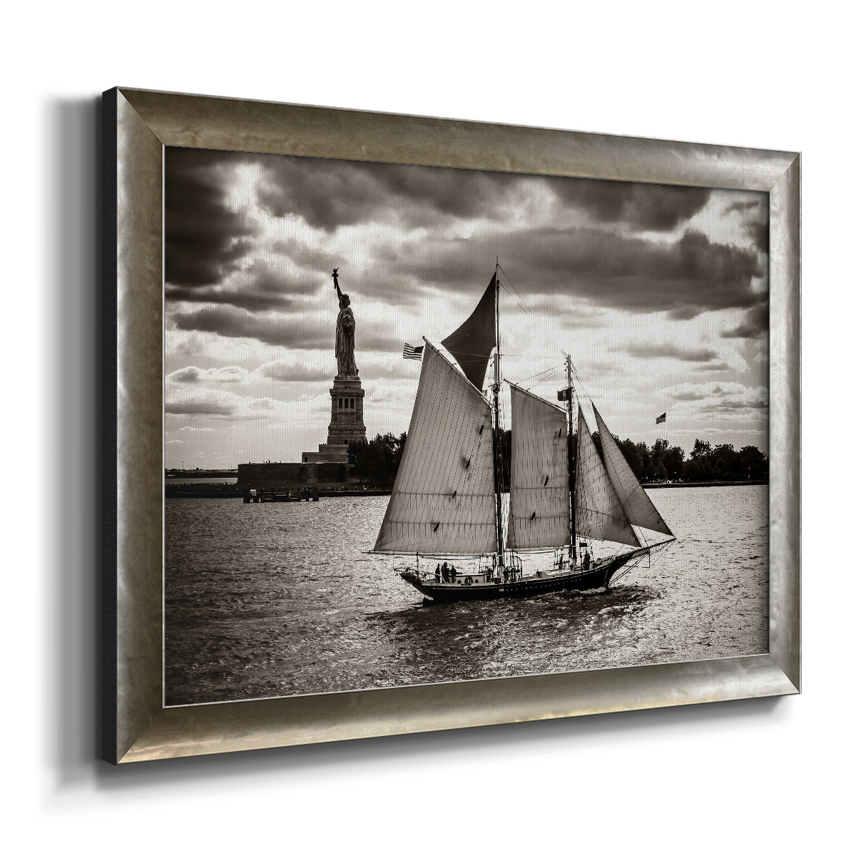 The Clipper & the Liberty Premium Framed Canvas- Ready to Hang