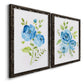 Blue Morning Bouquet I - Premium Framed Canvas 2 Piece Set - Ready to Hang