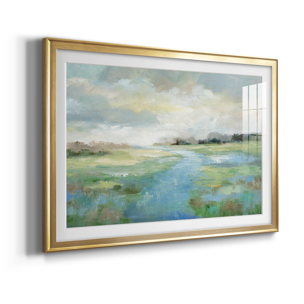 Winding Stream - Modern Framed Art Print