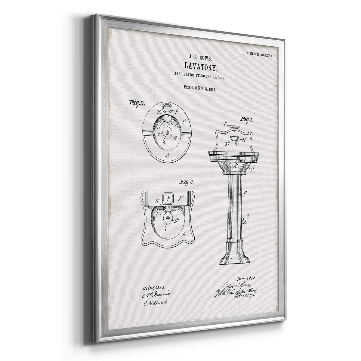 Vintage Sink I - Modern Framed Canvas Print