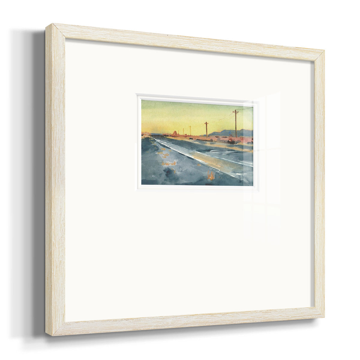 Deserted Highway I Premium Framed Print Double Matboard