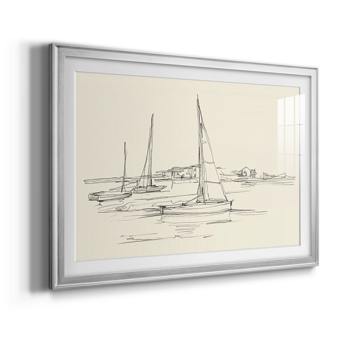 Coastal Contour Sketch I Premium Framed Print - Ready to Hang