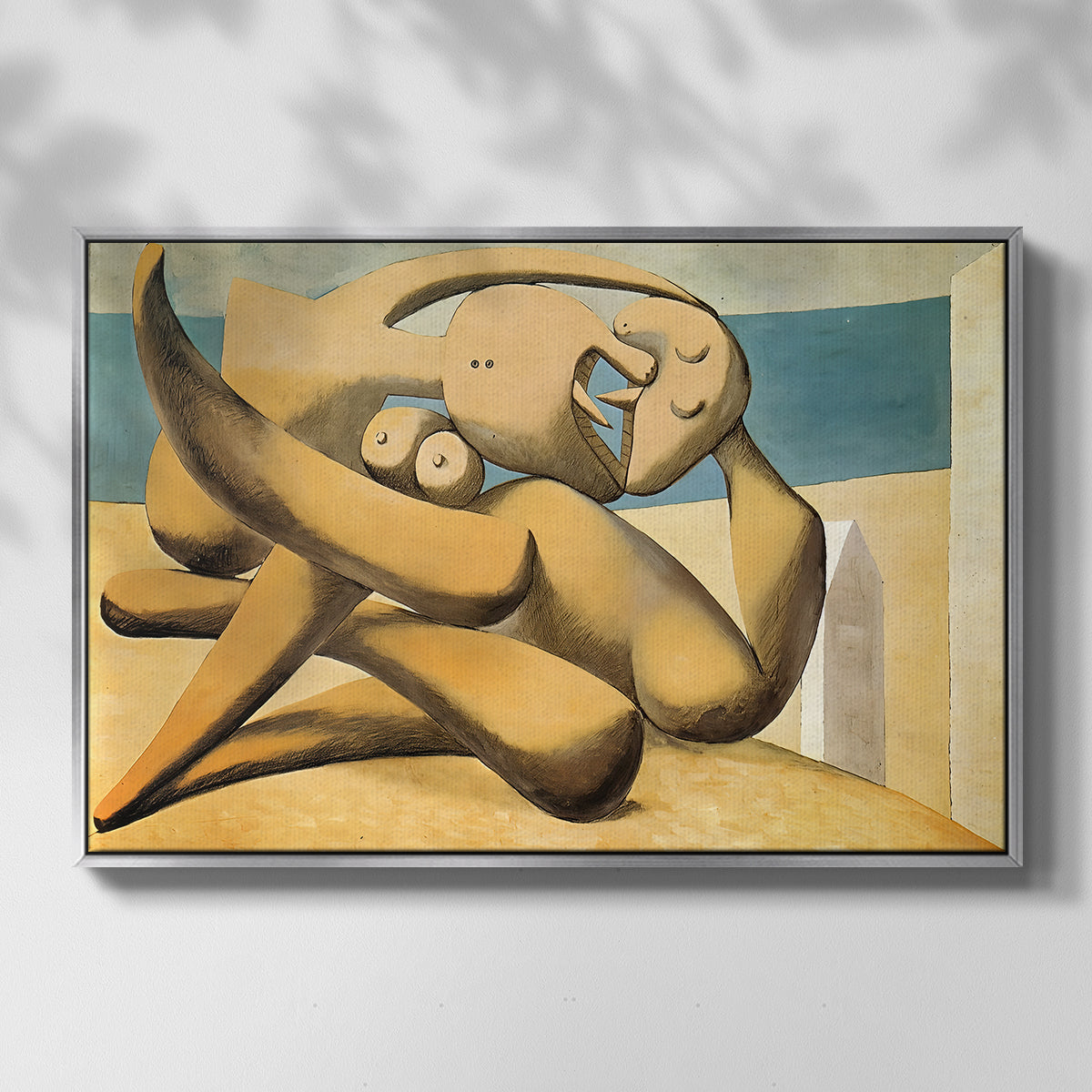 Figures at the Seaside (The Kiss), 1931 - Floater Framed Canvas Print